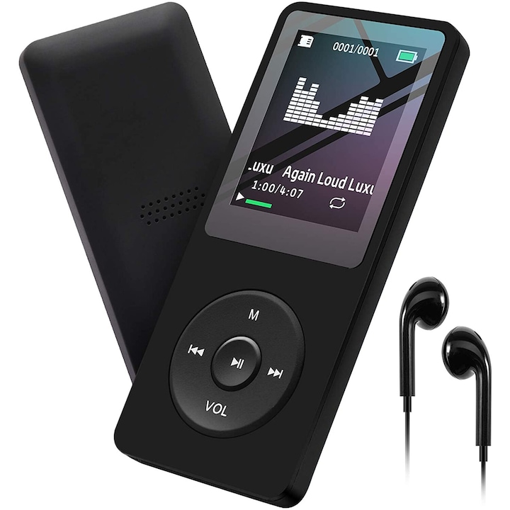 MP3 lejátszó 32GB, nagy kapacitású, minőségi hangzás, komplett készlet fejhallgatóval és töltőkábellel