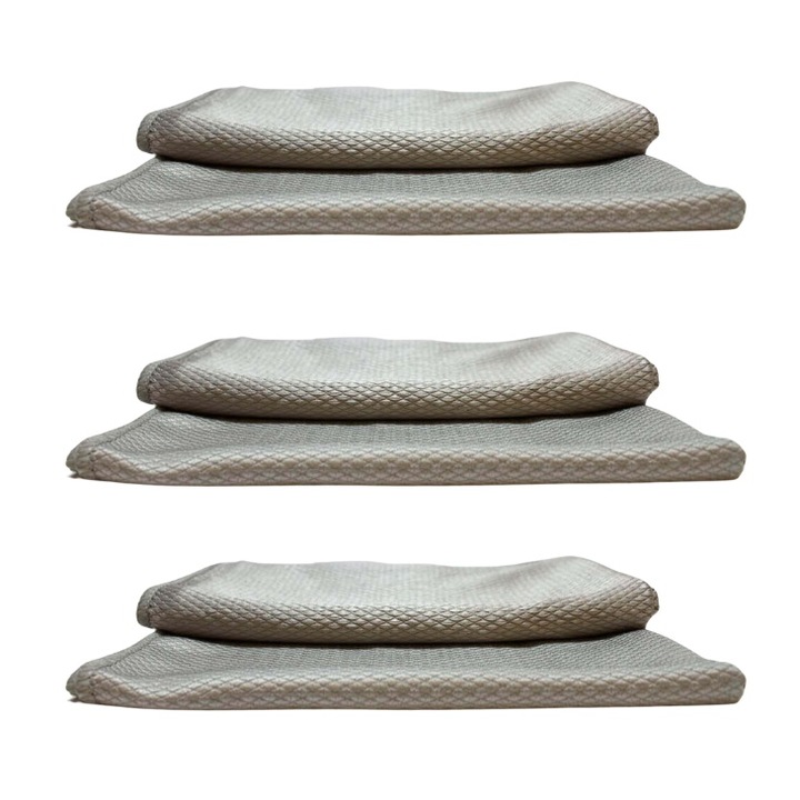Set 3 x Laveta Microfibra tip Fagure, pentru Sters suprafete de Sticla si Inox, Detailing Auto, 310 gsm, 40 x 40 cm