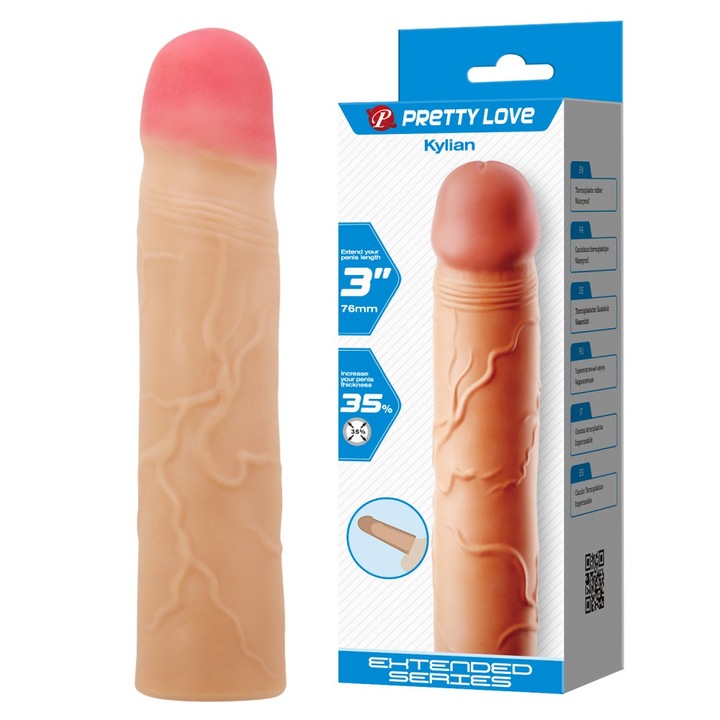 Manson pentru extindere peniană, LoveCherry, Pretty Love Kylian, dimensiune extensibilă 20, 5cm, culoare Flesh