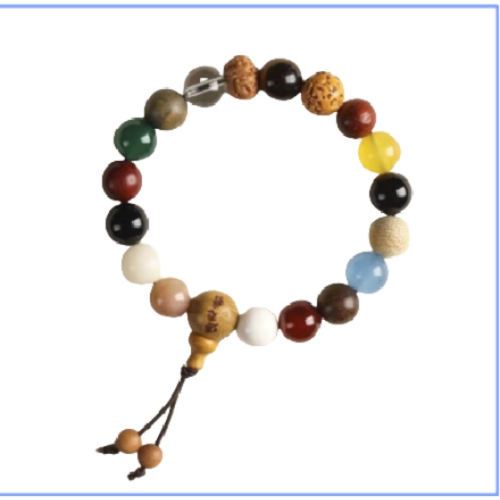 Férfi karkötők, Bodhi, Achát, Fa, Féldrágakövek, többszínű, 10mm