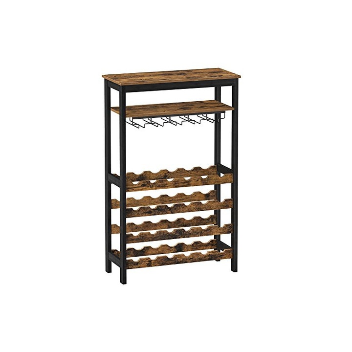 Поставка за вино, Songmics, RT-0056, кафява, 30x66x100 см