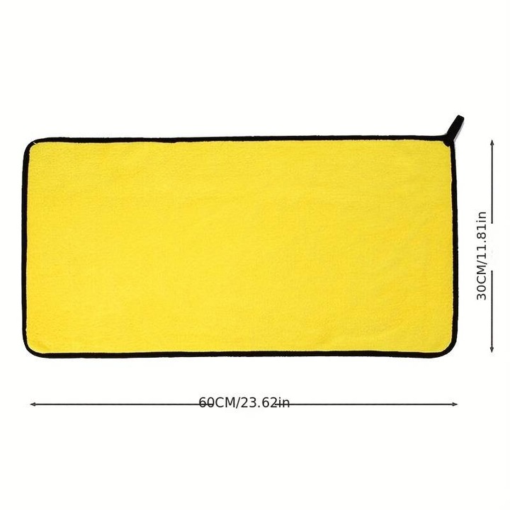 Prosop Microfibra, 30 X 60 CM, Uscare Auto 800 GSM, 2 Fete, Portocaliu