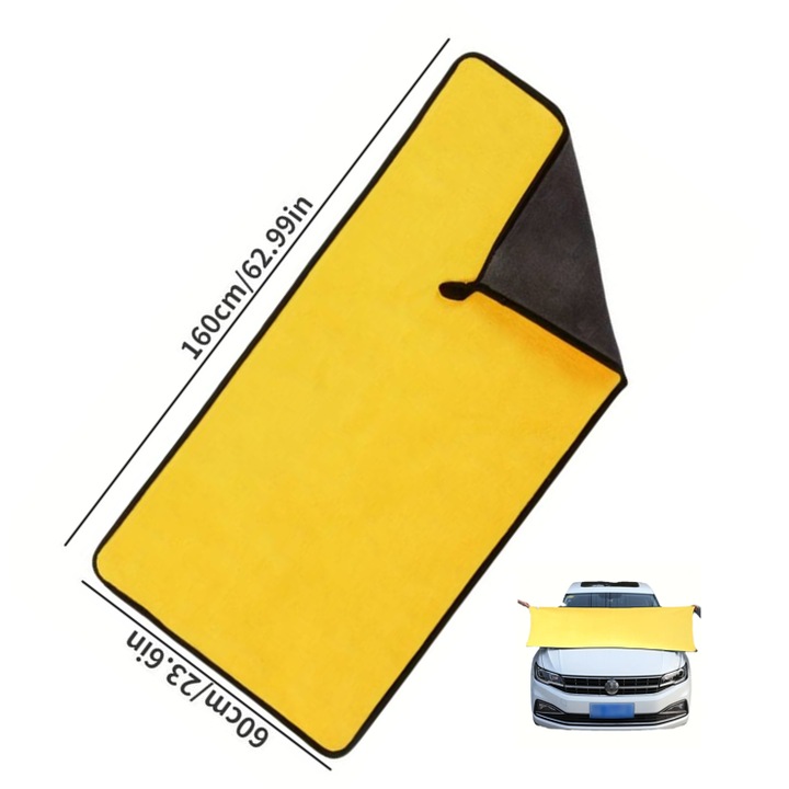 Prosop Microfibra XXXL, Prosop de uscare auto, 60 X 160 CM, super absorbant, Uscare Auto 800 GSM, 2 Fete, Portocaliu