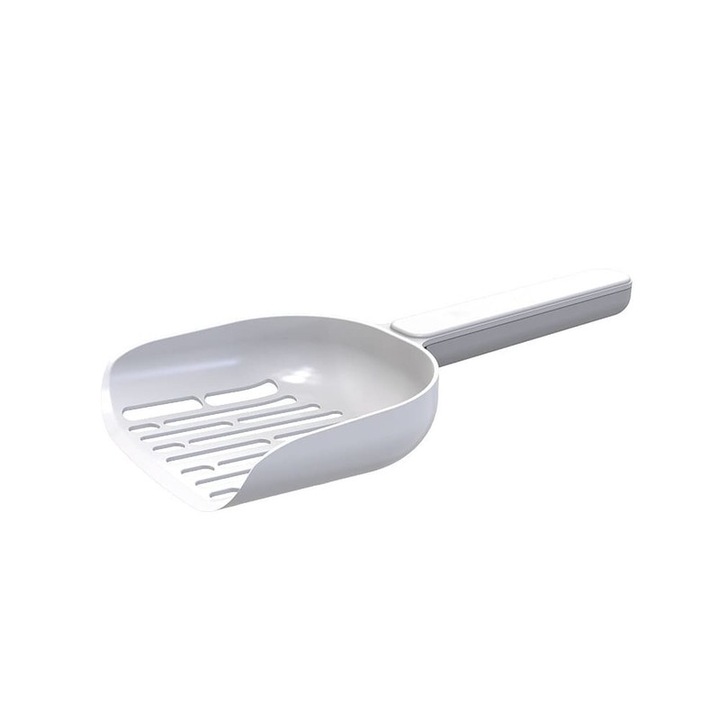 Lopata pentru litiera, Plastic, Alb/Gri
