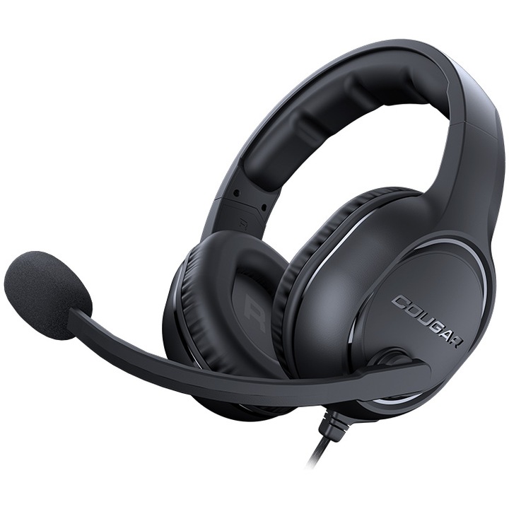 Cougar HX330 vezetékes gaming fejhallgató, 50 mm-es meghajtók, zajszűrés, PC/Multimédia, Fekete