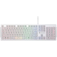 Tastatura gaming cu fir, Cougar Vantar S, Scissor-Switch, iluminare RGB, ultra subtire, Alb