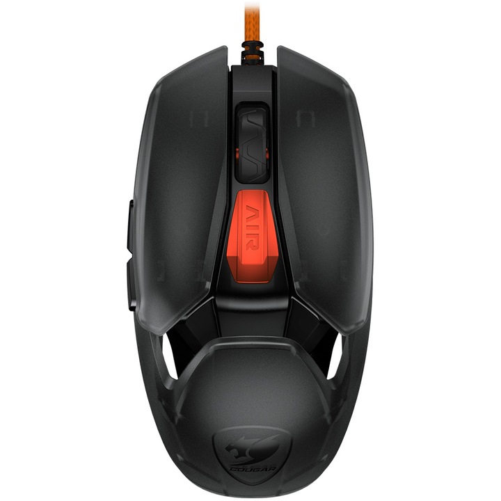 Mouse gaming cu fir Cougar Airblader Tournament, butoane programabile, DPI maxim 20000, cablu impletit, Negru