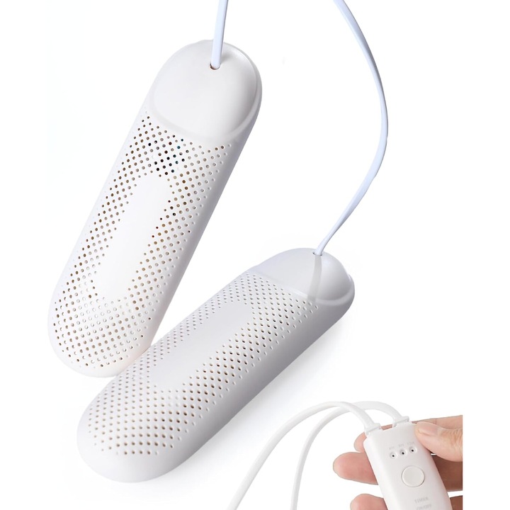 Uscator de incaltaminte Nybgyy, temporizator, portabil, alb, 20x6.35x3cm