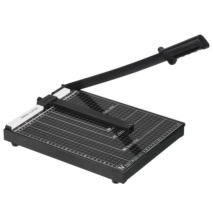 Ghilotina manuala pentru hartie, taiere precisa, capacitate 12 coli, siguranta imbunatatita, 30x45cm