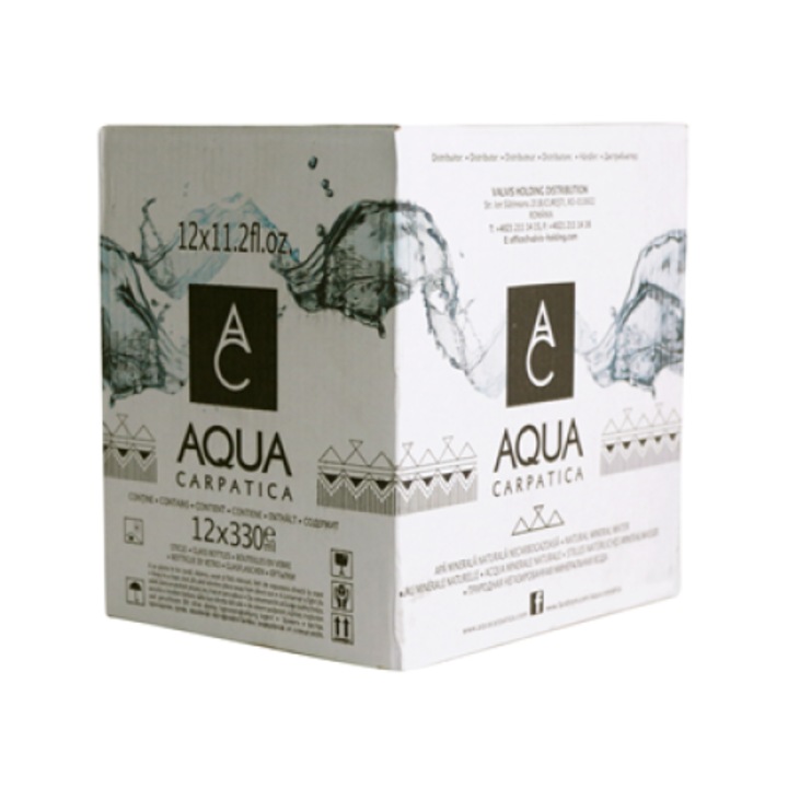 Apa Minerala plata sticla, 12 x 0.33 L, Carpatica