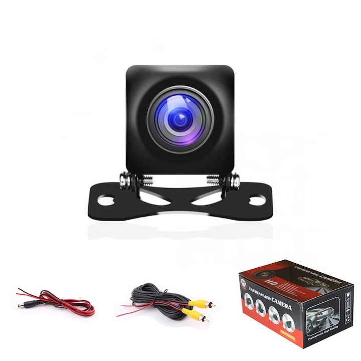Камера за заден ход, ZOUN, HD 1080P, AHD, IP68 Водоустойчив, Удароустойчив, 175 градуса широк ъгъл, Нощно виждане, 3D намаляване на шума, 6-слойно оптично стъкло, Лесен монтаж, Лещи от закалено стъкло, черно