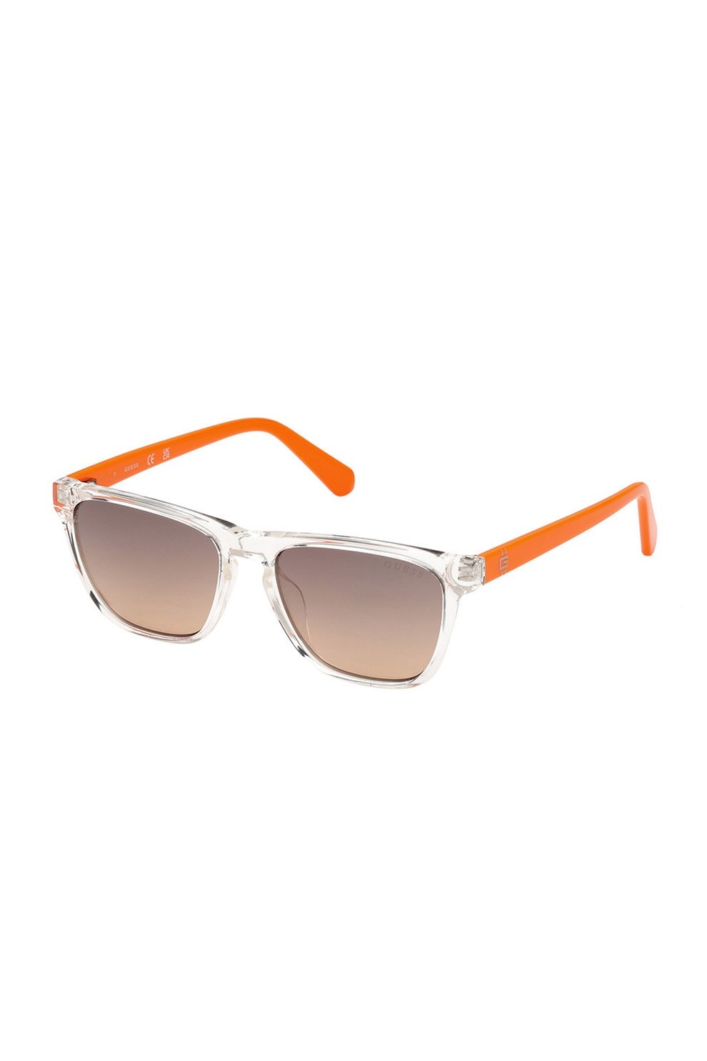 GUESS KIDS, Ochelari de soare patrati cu lentile in degrade, Alb, Portocaliu, 49-15-135