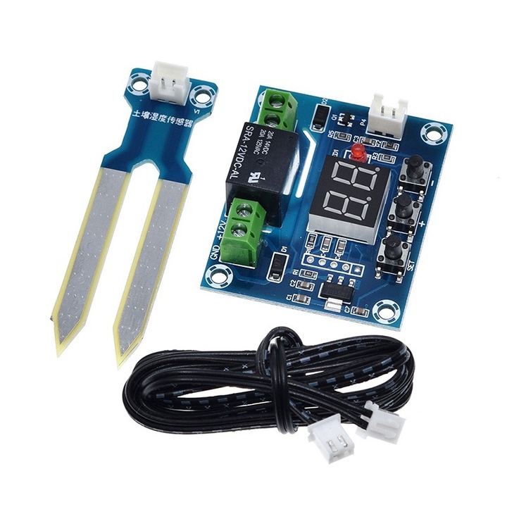 Talajnedvesség érzékelő vezérlő digitális kijelzővel öntözőrendszerhez, XH-M214