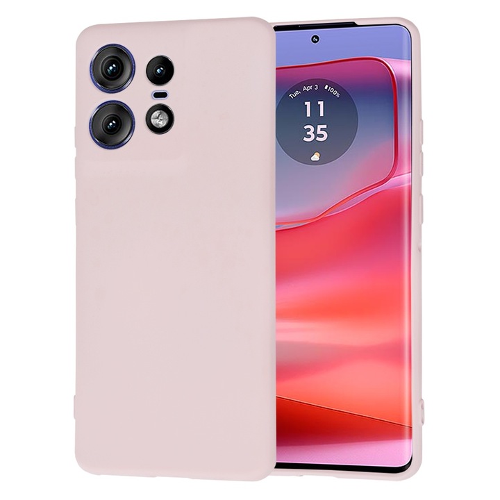 Силиконов Калъф за Motorola Edge 50 Pro, Smartphosis SoftFlex, Розов Пясък
