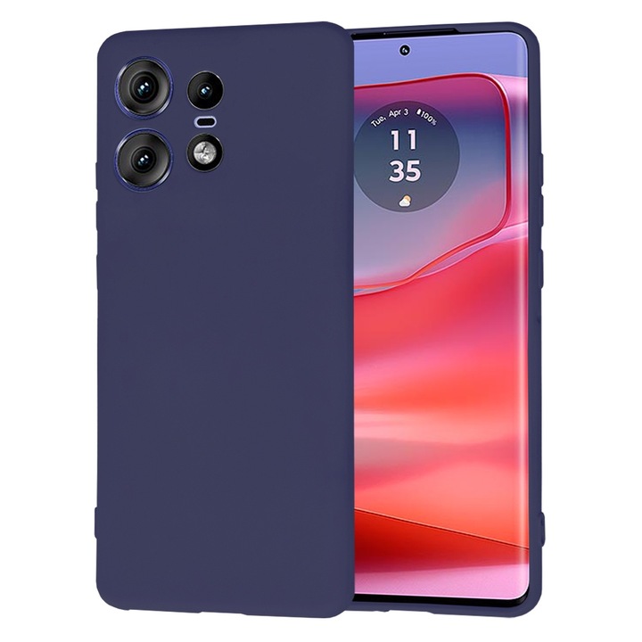 Силиконов Калъф за Motorola Edge 50 Pro, Smartphosis SoftFlex, Тъмносин