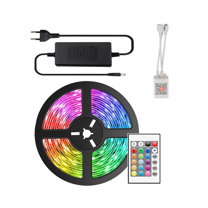 Banda LED, RGB, Wi-Fi, Telecomanda, 5m