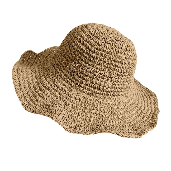Дамска плажна шапка, Сламена, Бежова