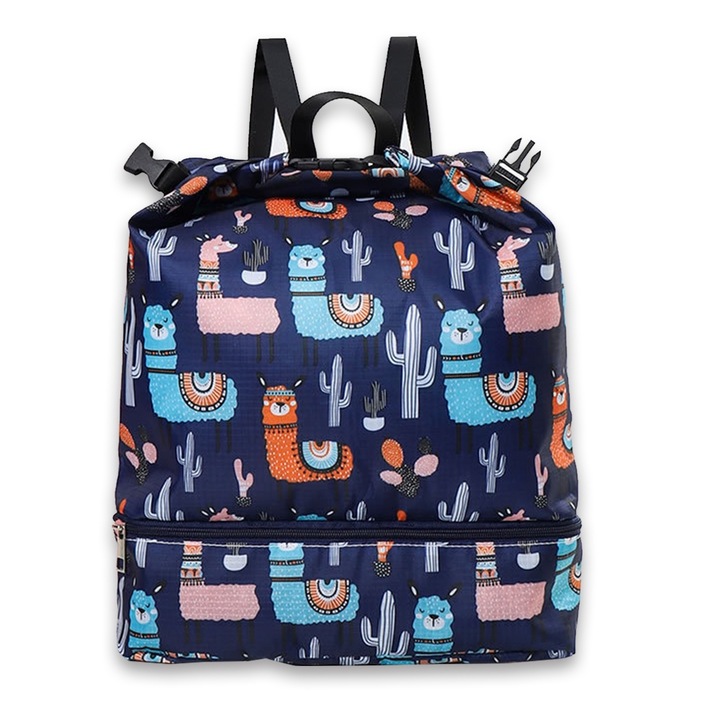 Rucsac QttvbTna, impermeabil, compartimentat uscat/umed, ajustabil, multicolor