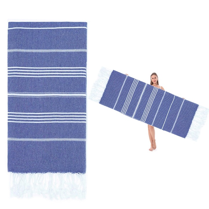 Кърпа за плаж, турска, голяма, памук, лесно пренасяне, 90x180 см