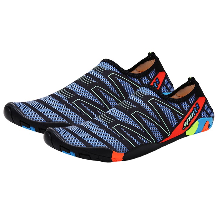 Pantofi de plaja pentru barbati, plasa, uscare rapida, multicolor, 42