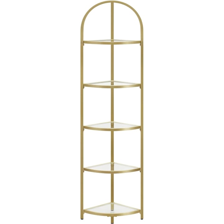 Raft de colt, Vasagle, RT-0082, Auriu, 28x28x158 cm