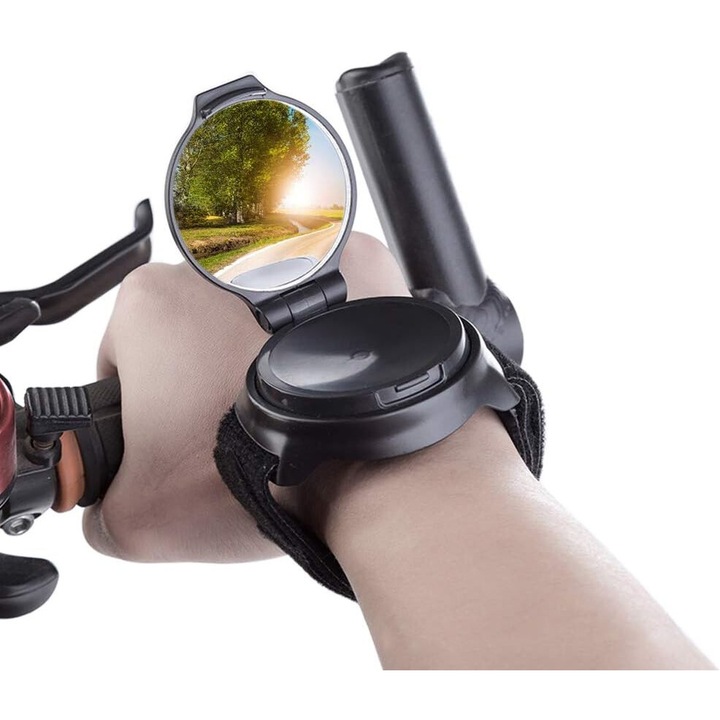 Könnyen rögzíthető a csuklóra, a 360°-ban állítható széles látószögű nézet tiszta láthatóságot biztosít a környezetről, tökéletes a közúti biztonság és a kényelmes viselet hosszú utazások során