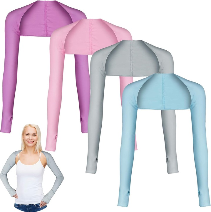Set 4 x Bolero sport, cu maneci lungi, protectie UV, multicolor