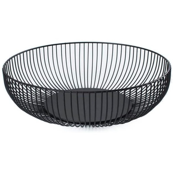 Cos de fructe metalic Enforose, design modern, 28cm, usor de curatat, pentru living si bucatarie