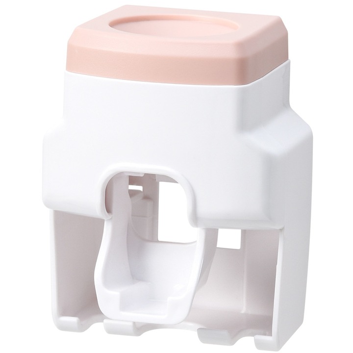 Fogkrém adagoló és fogkefe tartó, falra szerelhető, fehér/piros