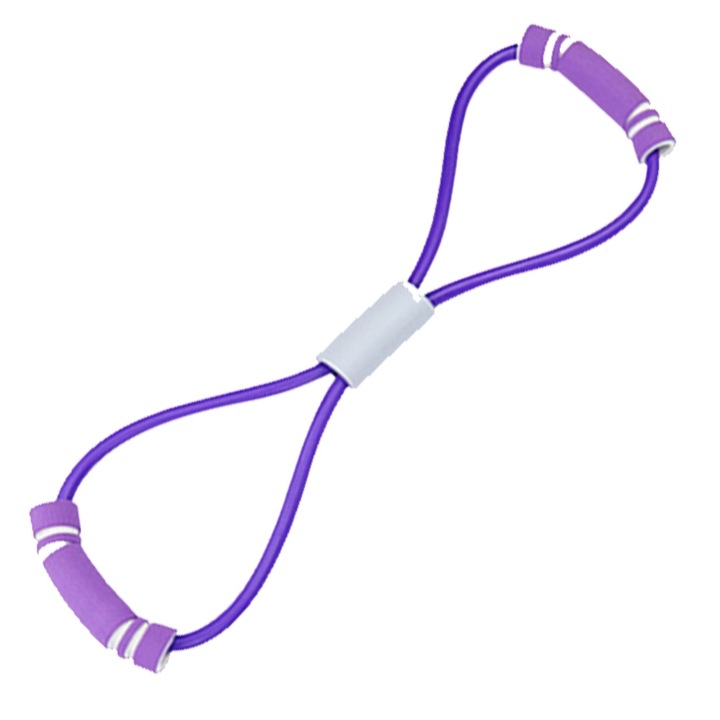 Jóga nyújtó öv, szilikon, 8-as forma, lila