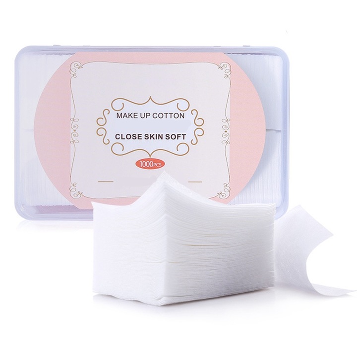 Set discuri demachiante, biodegradabile, fara clor si parfum, 1000 buc, alb