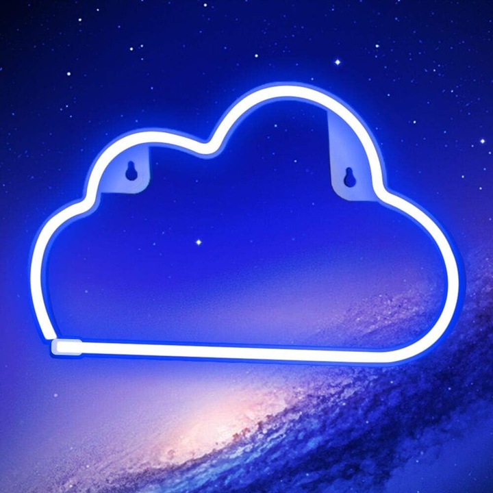 Lumina decorativa, LED, sticla, model nor, albastru, alimentare USB/baterii AAA