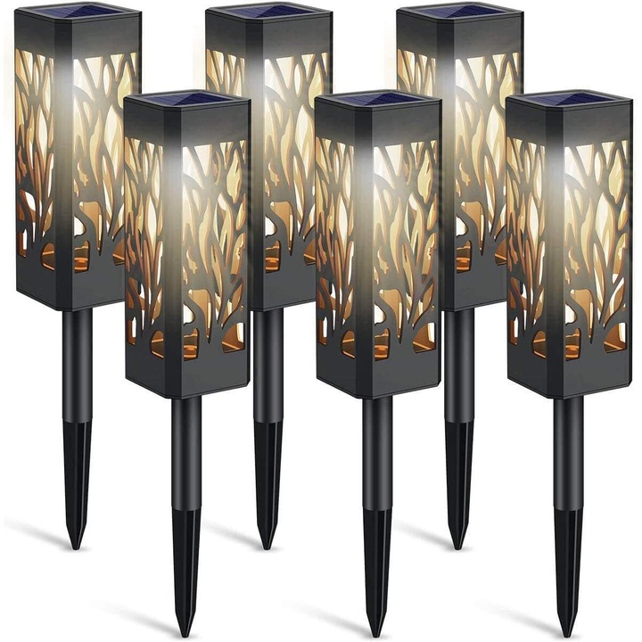 6 db napelemes LED kerti lámpa készlet, meleg fényű, vízálló