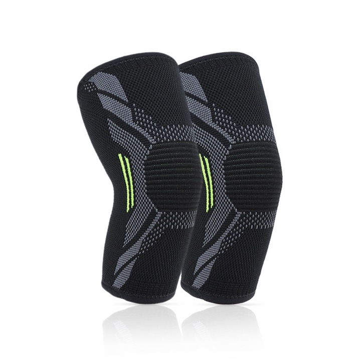 Set 2 bucati Aparatori cot, compresie moderata, negru, 30-35cm