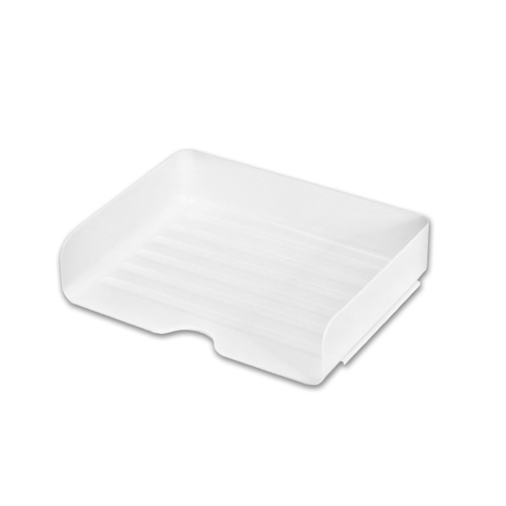 Organizator documente A4, set 2 bucati, plastic, alb/translucid, 33x24.5x7.5cm