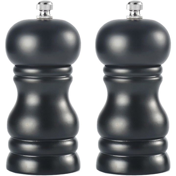 Set rasnite ceramica pentru sare si piper, negru, dimensiune potrivita