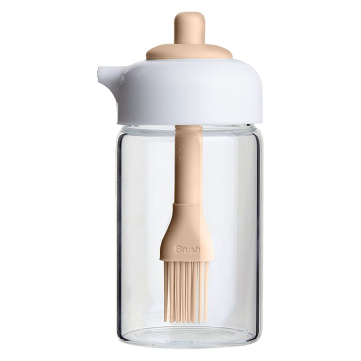 Dispenser ulei, sticla plastic si sticla, set, roz, 14x6x6cm, capacitate 320ml