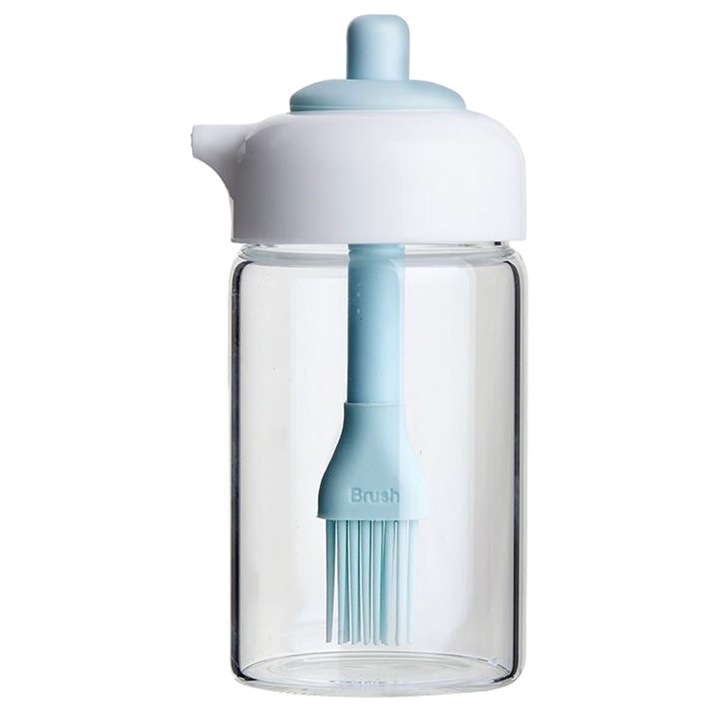 Dispenser ulei, set, sticla plastic si sticla, 320ml, 14x6x6cm, albastru