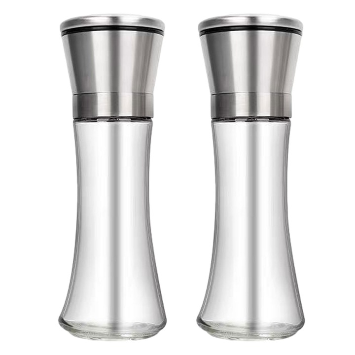 Set 2 rasnite condimente Fokelyi, inox, 180ml/200ml, transparent, argintiu