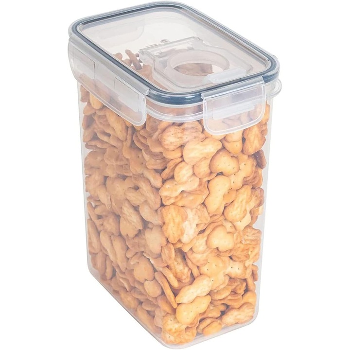 Set recipiente transparente etans pentru depozitare, cu capac, 800ml/2800ml