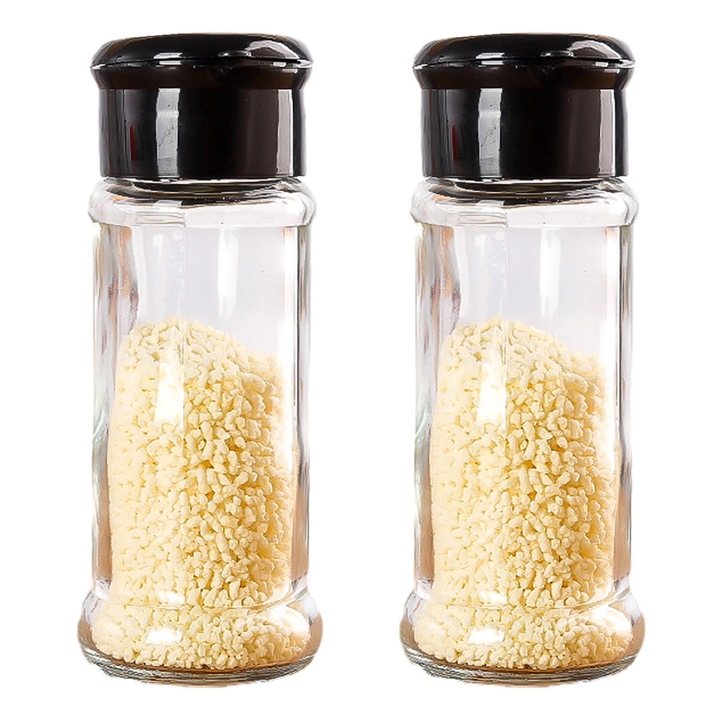 2 db 100ml-es fűszeres üveg készlet, üveg, műanyag fedél