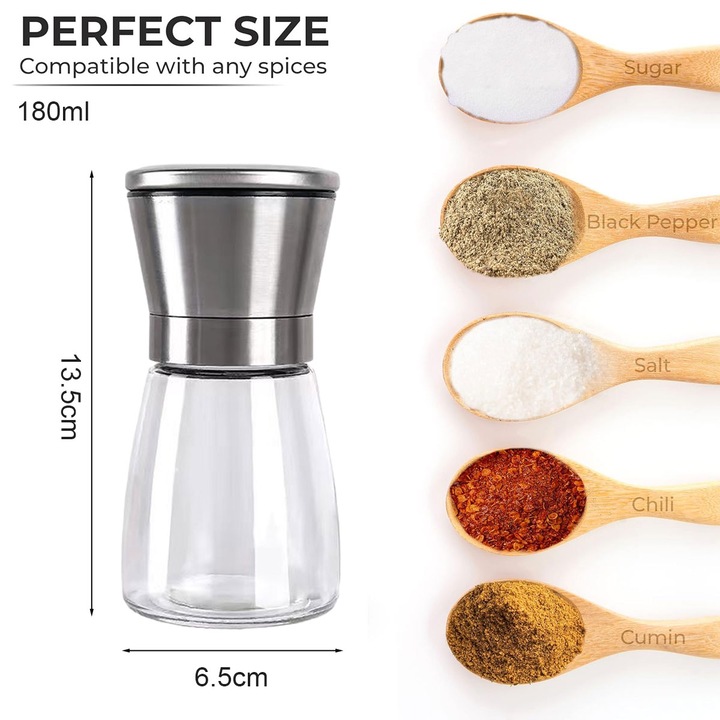 Set 2 Rasnite din Inox, 180ml, Argintii