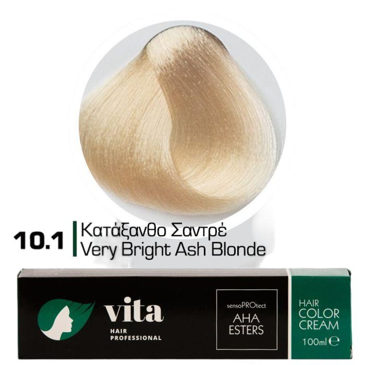 Vopsea de par si oxidant VITA HAIR PROFESSIONAL, 10.1 Very Bright Ash Blonde, 100ml