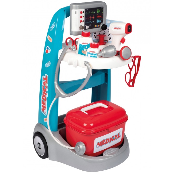 Smoby játékszett - Orvosi kocsi, kiegészítőkkel és hangokkal