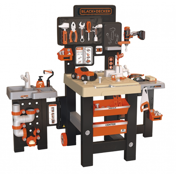 Banc de lucru Smoby Black & Decker - Mega Center, cu accesorii