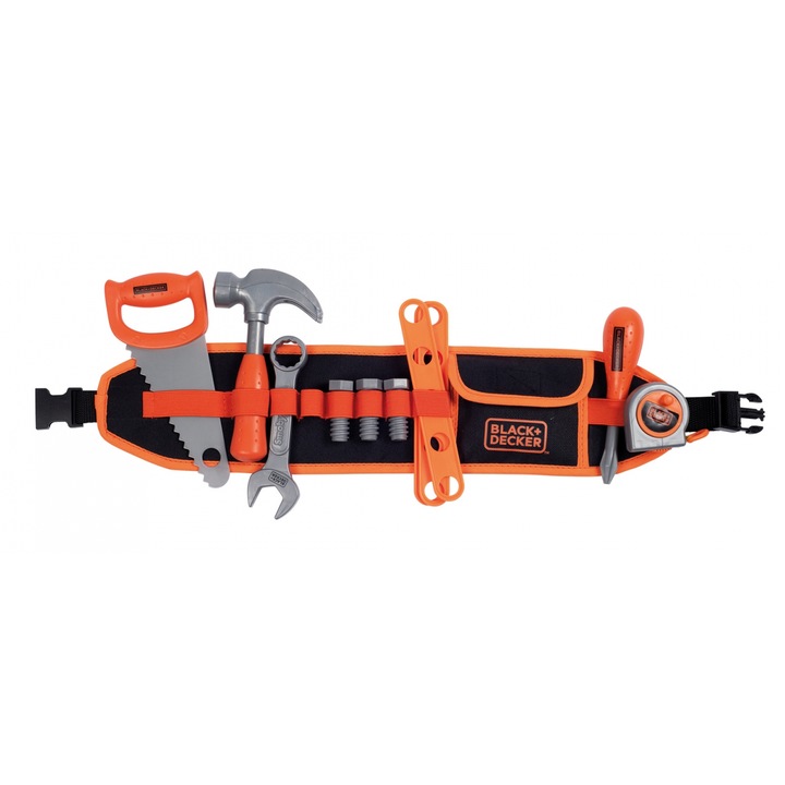 Set joaca Curea scule Smoby Black & Decker, portocaliu/negru