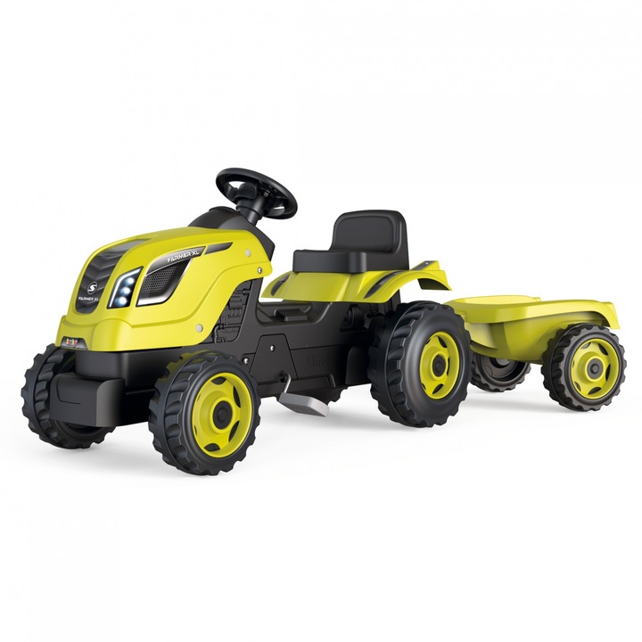 Tractor cu pedale si remorca Smoby Farmer XL, verde