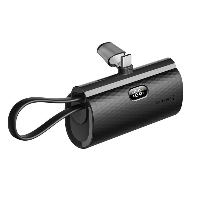 Powerbank Forcell F Energy 5000mAh, Type-C PD 20W, fekete