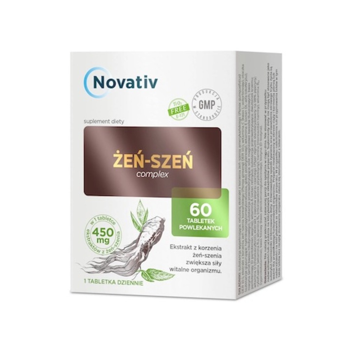 Comprimate cu extract de radacina de ginseng, Novativ Ginseng Complex, 60 buc