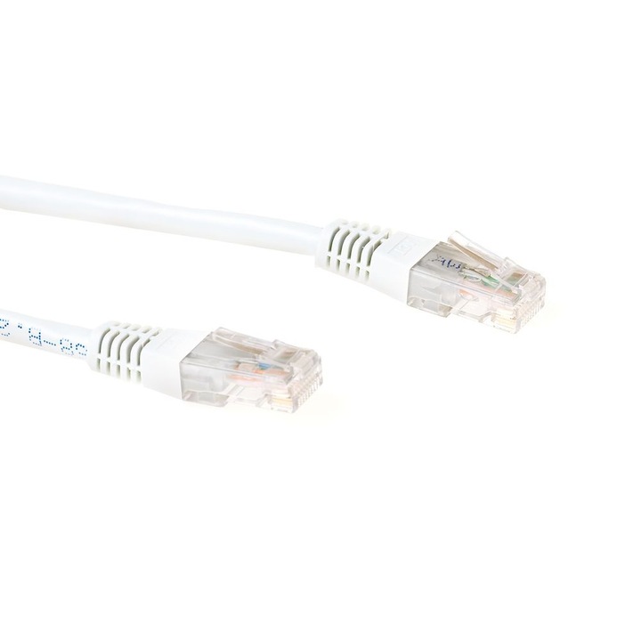 ACT CAT6 U-UTP Patch Cable 1m White, 246786, Hálózati kábelek